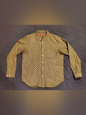 Supreme Olive Checkerboard Button-Down Shirt Size Large